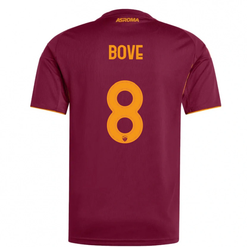Danxen Mulher Camisola Edoardo Bove #8 Borgonha Laranja Principal 2025/26 Camisa Brasil