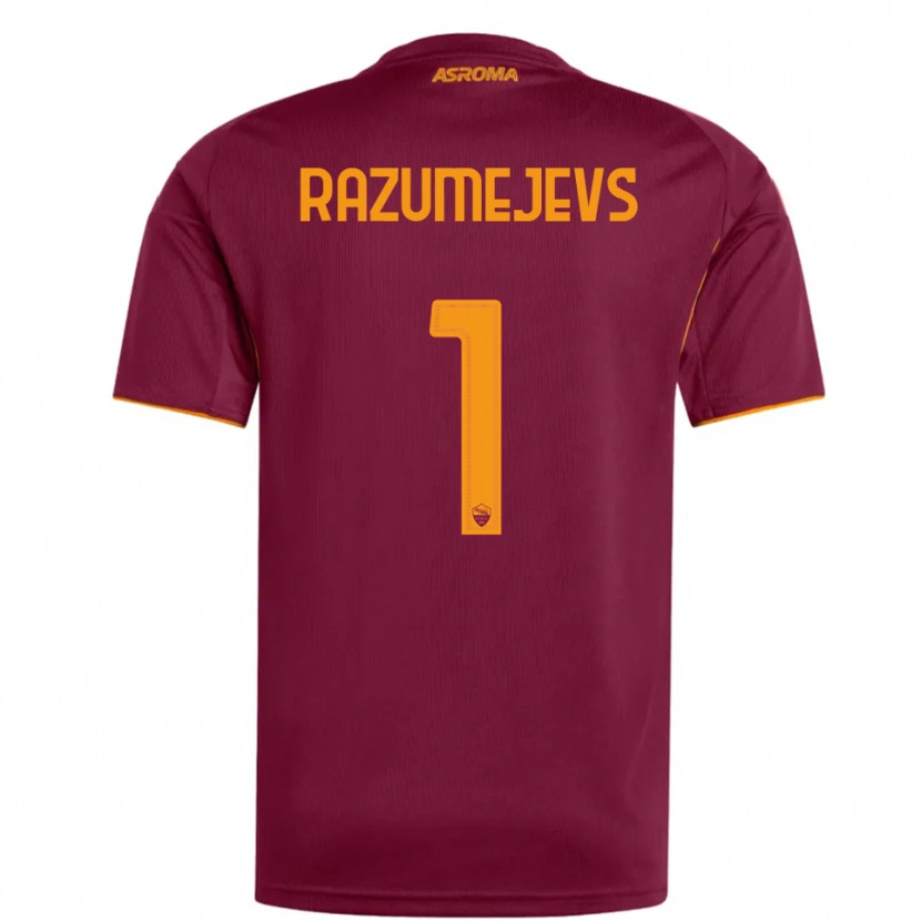 Danxen Mulher Camisola Vladislavs Razumejevs #1 Borgonha Laranja Principal 2025/26 Camisa Brasil