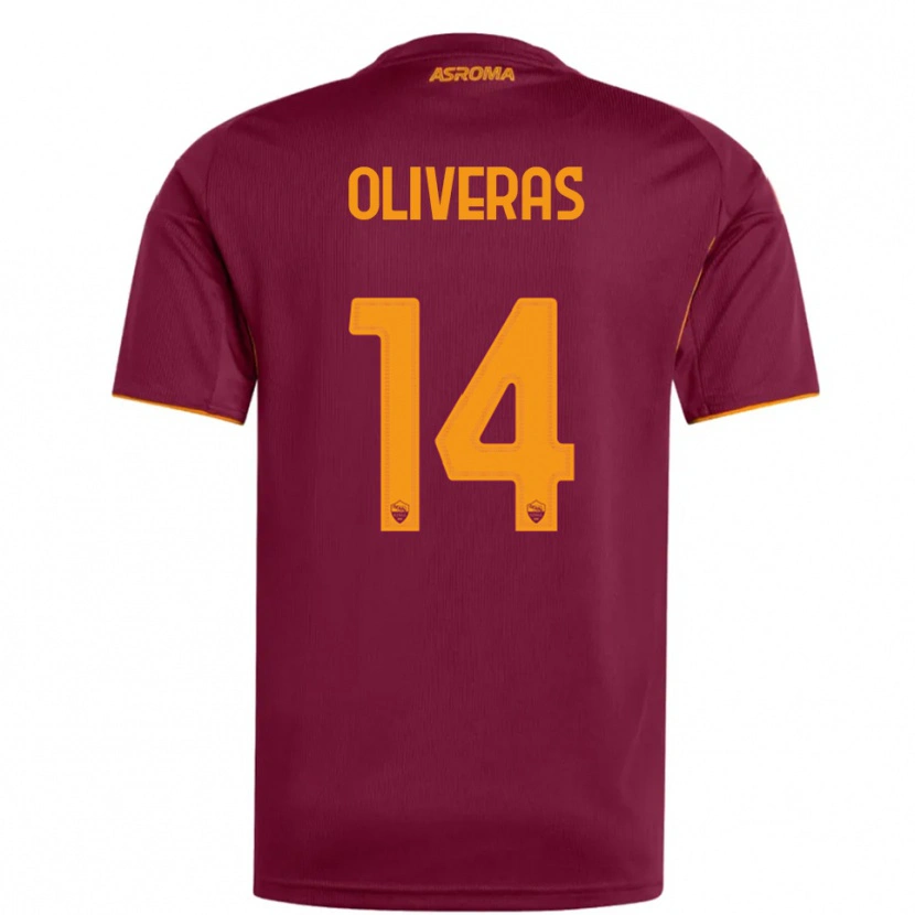 Danxen Mulher Camisola Jan Oliveras #14 Borgonha Laranja Principal 2025/26 Camisa Brasil