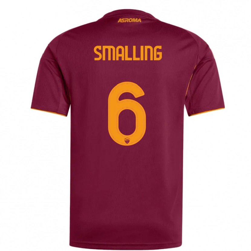 Danxen Mulher Camisola Chris Smalling #6 Borgonha Laranja Principal 2025/26 Camisa Brasil