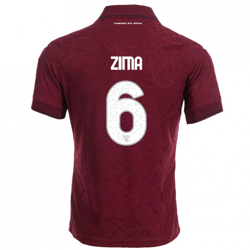 Danxen Mulher Camisola David Zima #6 Borgonha Branco Principal 2025/26 Camisa Brasil
