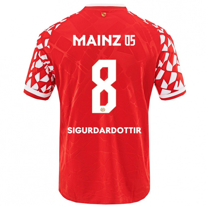 Danxen Mulher Camisola Heiðrún Sigurðardóttir #8 Vermelho Branco Principal 2025/26 Camisa Brasil
