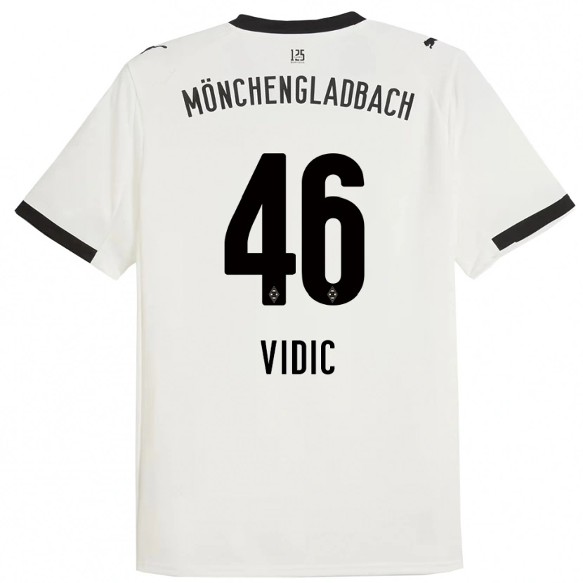 Danxen Mulher Camisola Nico Vidic #46 Branco Preto Principal 2025/26 Camisa Brasil