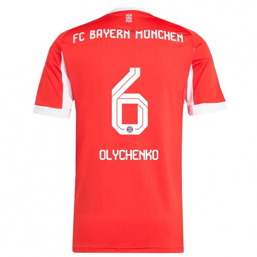 Danxen Mulher Camisola Bogdan Olychenko #6 Vermelho Branco Principal 2025/26 Camisa Brasil