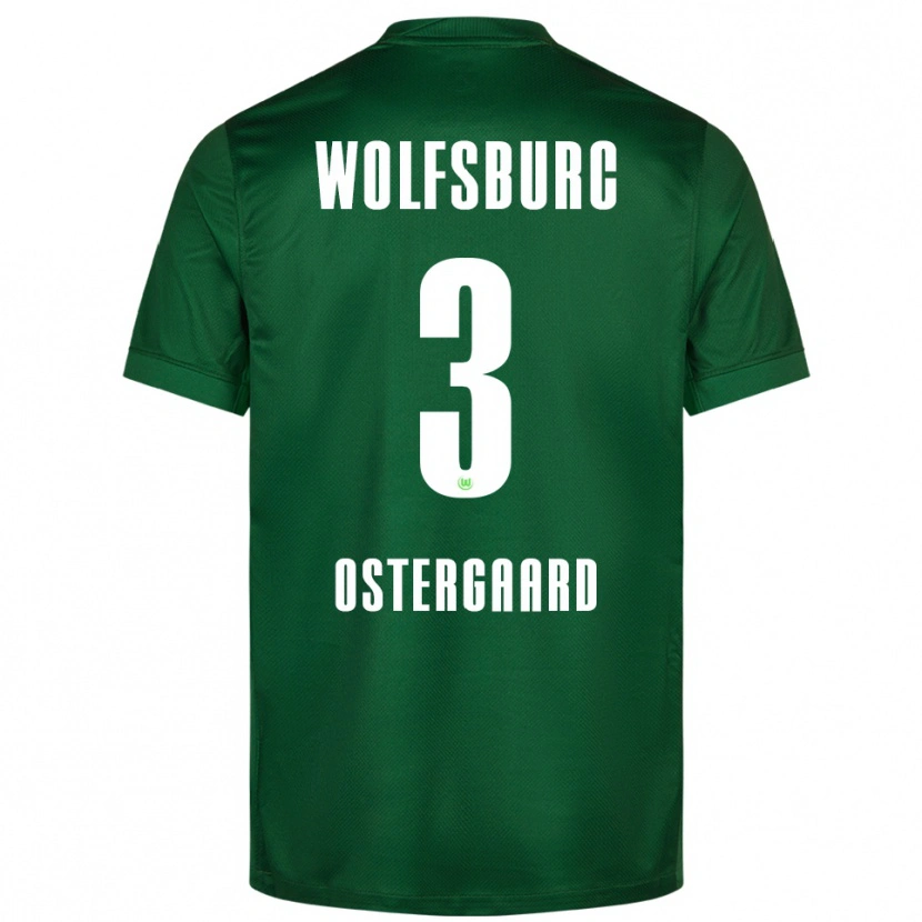 Danxen Mulher Camisola Christian Östergaard #3 Verde Branco Principal 2025/26 Camisa Brasil