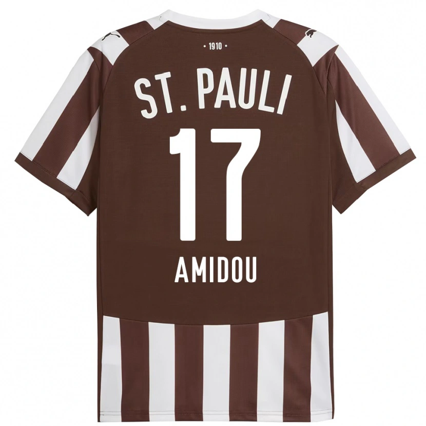 Danxen Mulher Camisola Amir Amidou #17 Café Branco Principal 2025/26 Camisa Brasil