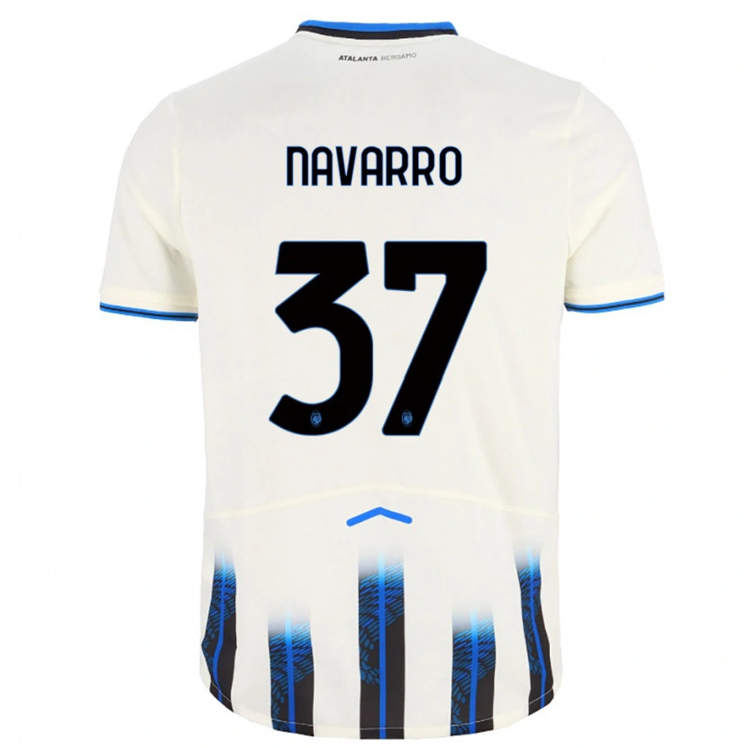Danxen Mulher Camisola Albert Navarro #37 Branco Azul Alternativa 2025/26 Camisa Brasil