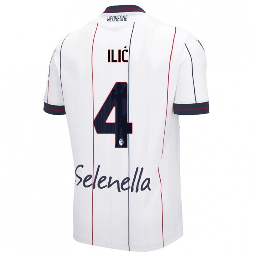 Danxen Mulher Camisola Mihajlo Ilić #4 Branco Azul Royal Alternativa 2025/26 Camisa Brasil