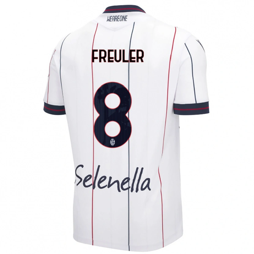 Danxen Mulher Camisola Remo Freuler #8 Branco Azul Royal Alternativa 2025/26 Camisa Brasil