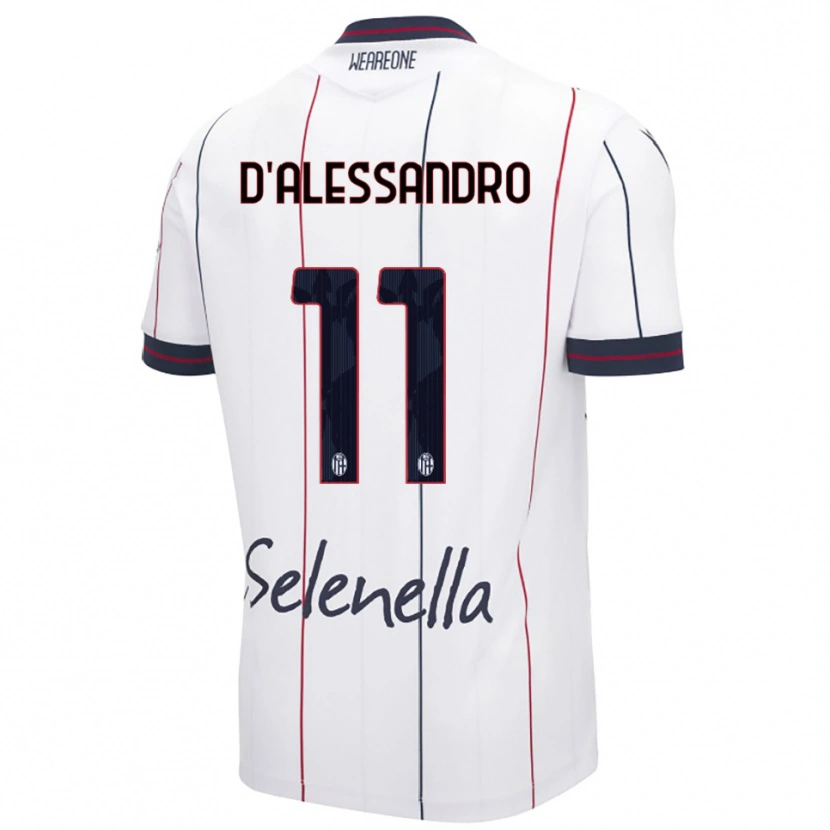 Danxen Mulher Camisola Giuliano D'alessandro #11 Branco Azul Royal Alternativa 2025/26 Camisa Brasil