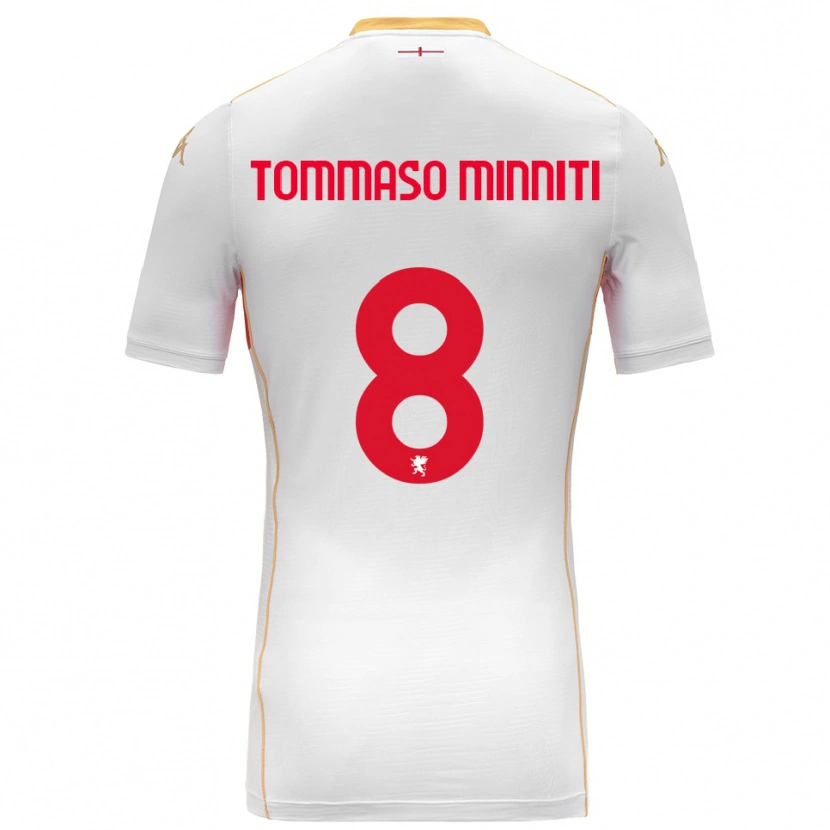 Danxen Mulher Camisola Giovanni Tommaso Minniti #8 Branco Vermelho Alternativa 2025/26 Camisa Brasil