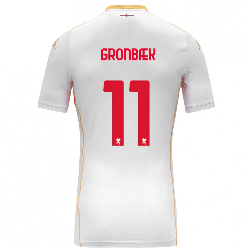 Danxen Mulher Camisola Albert Grønbæk #11 Branco Vermelho Alternativa 2025/26 Camisa Brasil