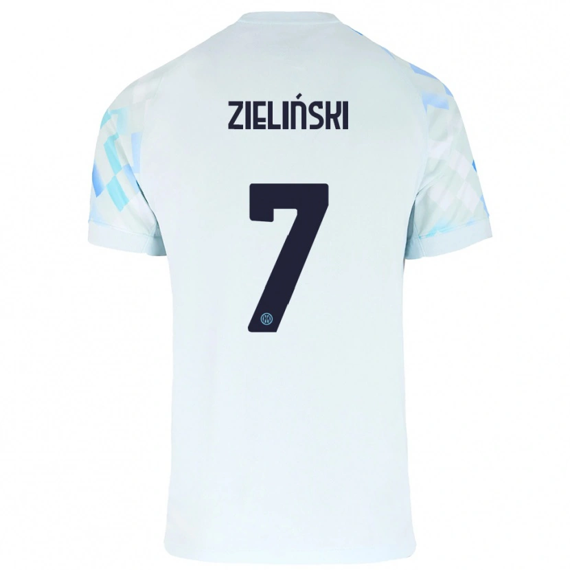 Danxen Mulher Camisola Piotr Zieliński #7 Branco Azul Alternativa 2025/26 Camisa Brasil