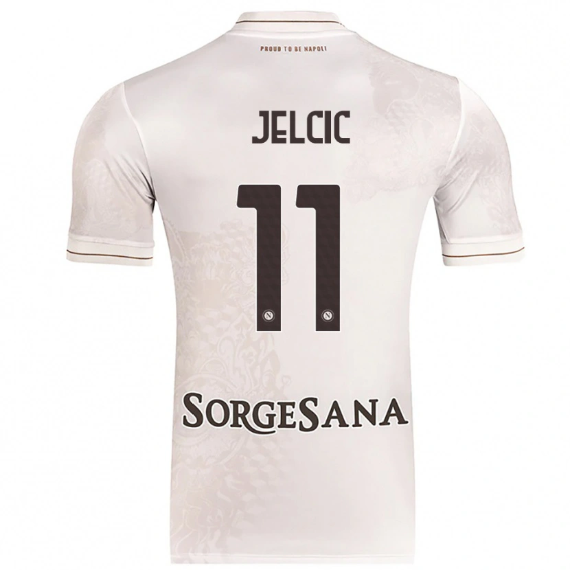 Danxen Mulher Camisola Maja Jelčić #11 Champagne Marrom Alternativa 2025/26 Camisa Brasil