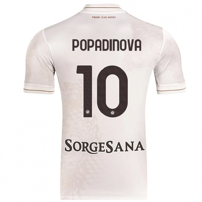Danxen Mulher Camisola Evdokiya Popadinova #10 Champagne Marrom Alternativa 2025/26 Camisa Brasil
