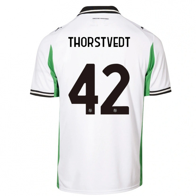 Danxen Mulher Camisola Kristian Thorstvedt #42 Branco Verde Preto Alternativa 2025/26 Camisa Brasil