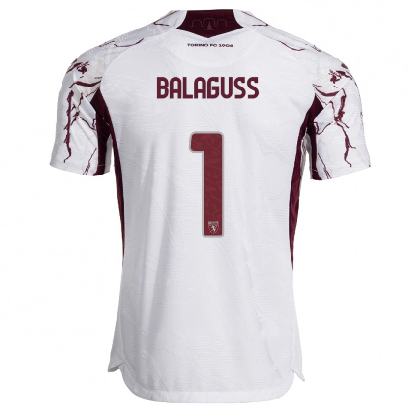 Danxen Mulher Camisola Nils Balaguss #1 Branco Borgonha Alternativa 2025/26 Camisa Brasil