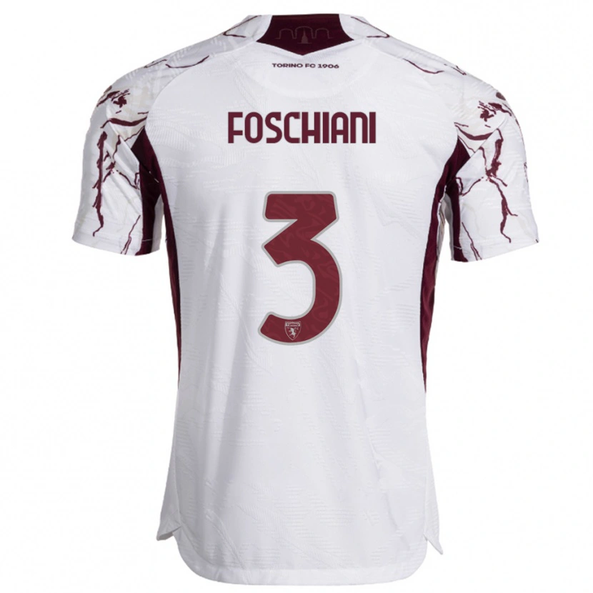 Danxen Mulher Camisola Francesco Foschiani #3 Branco Borgonha Alternativa 2025/26 Camisa Brasil