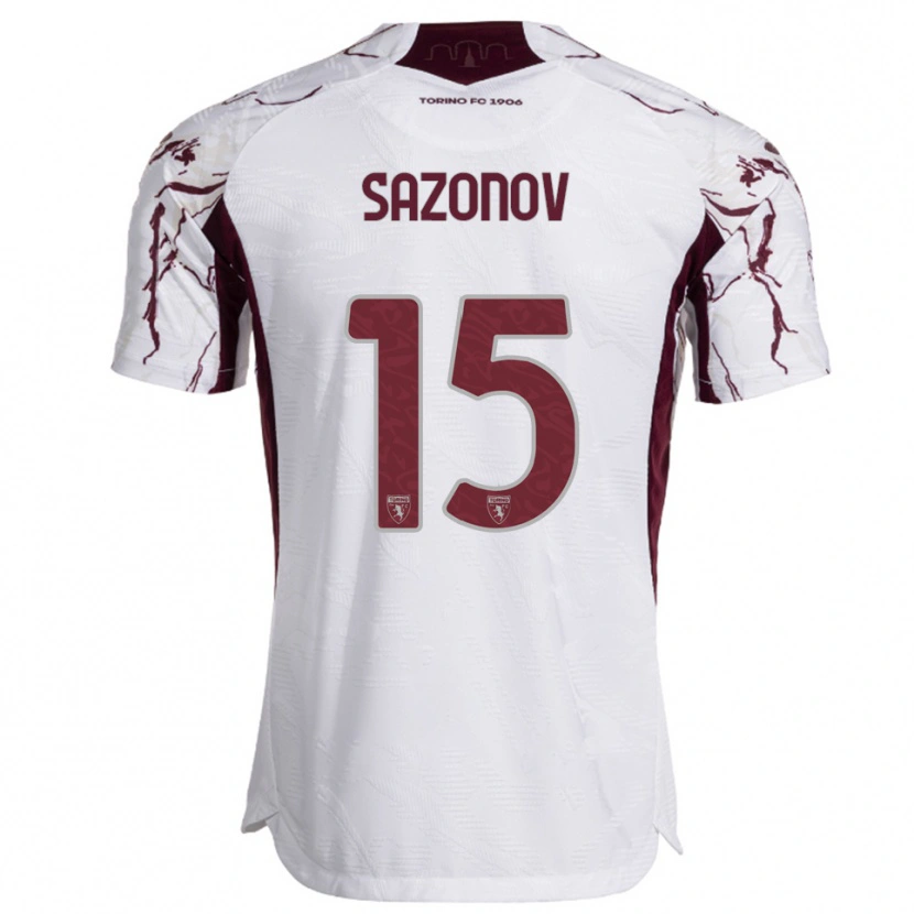 Danxen Mulher Camisola Saba Sazonov #15 Branco Borgonha Alternativa 2025/26 Camisa Brasil
