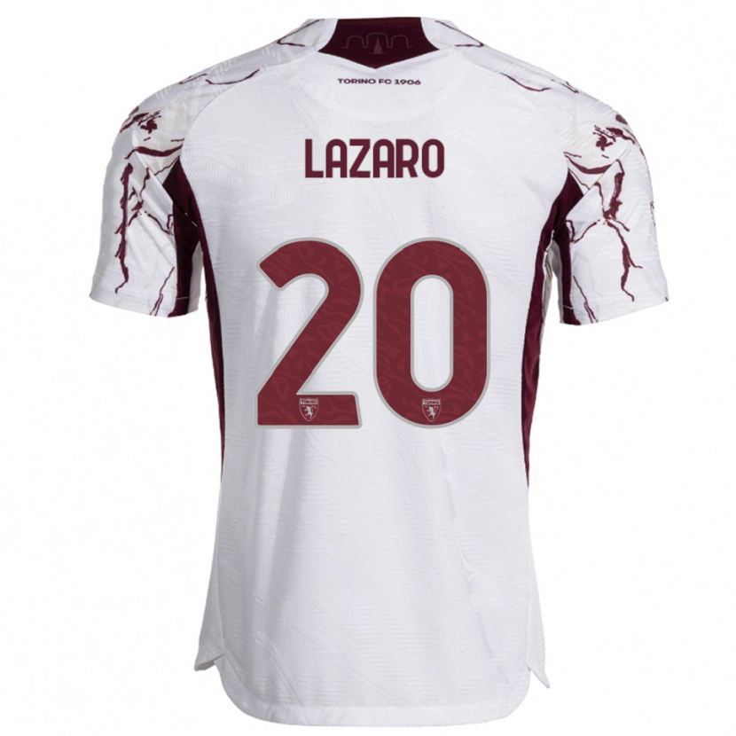 Danxen Mulher Camisola Valentino Lazaro #20 Branco Borgonha Alternativa 2025/26 Camisa Brasil