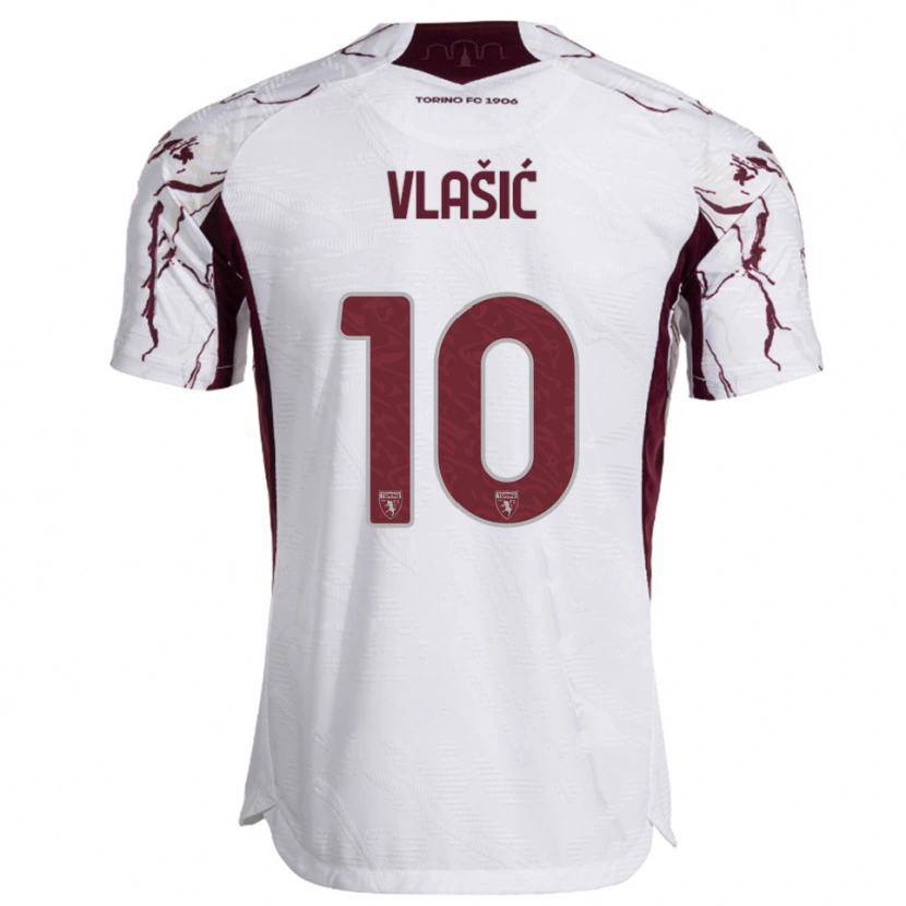 Danxen Mulher Camisola Nikola Vlašić #10 Branco Borgonha Alternativa 2025/26 Camisa Brasil