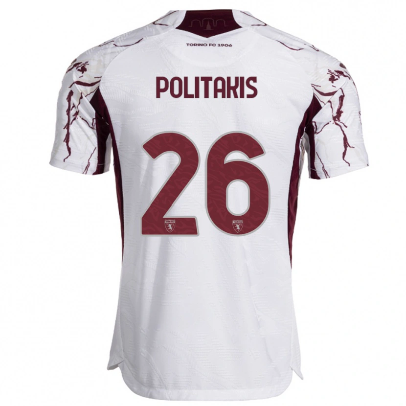Danxen Mulher Camisola Grigorios Politakis #26 Branco Borgonha Alternativa 2025/26 Camisa Brasil