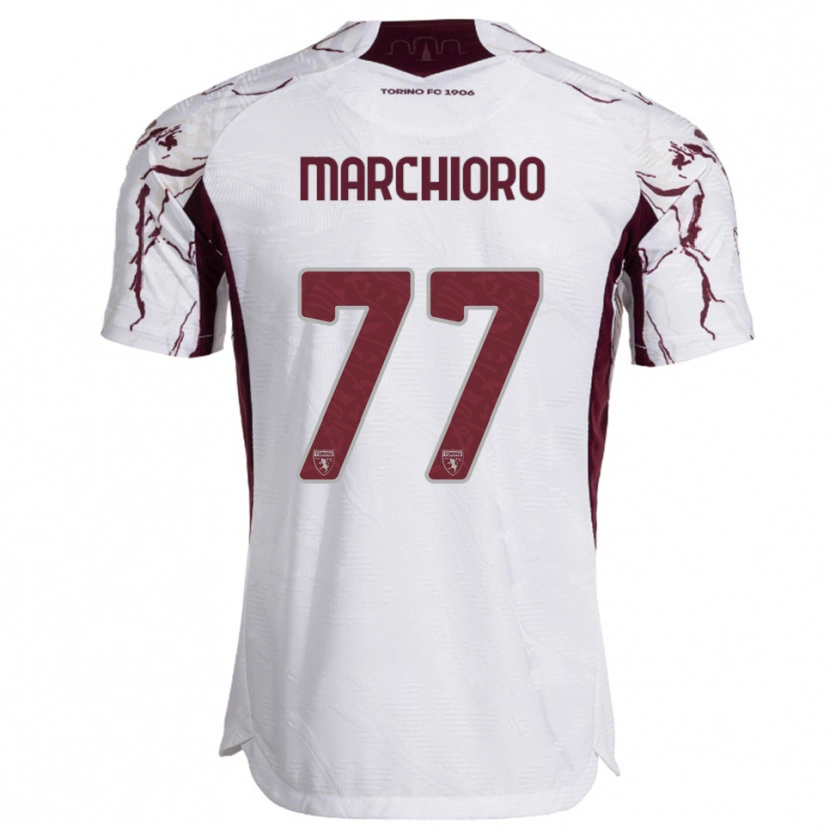 Danxen Mulher Camisola Raffaele Marchioro #77 Branco Borgonha Alternativa 2025/26 Camisa Brasil
