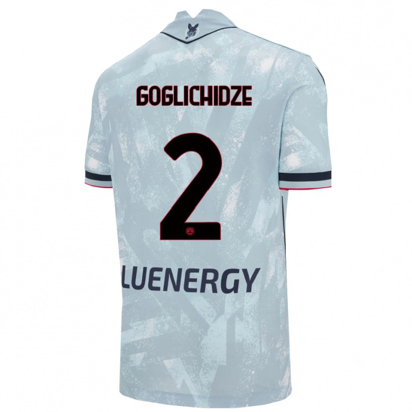 Danxen Mulher Camisola Saba Goglichidze #2 Azul Claro Preto Alternativa 2025/26 Camisa Brasil