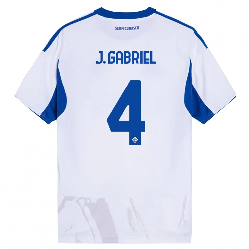 Danxen Mulher Camisola João Gabriel #4 Branco Azul Alternativa 2025/26 Camisa Brasil