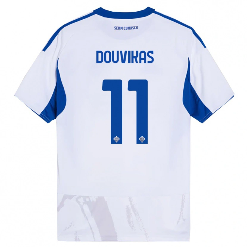 Danxen Mulher Camisola Anastasios Douvikas #11 Branco Azul Alternativa 2025/26 Camisa Brasil