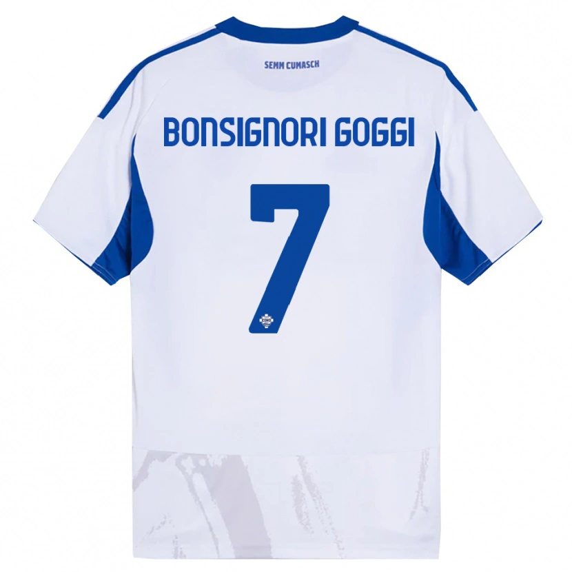 Danxen Mulher Camisola Lorenzo Bonsignori #7 Branco Azul Alternativa 2025/26 Camisa Brasil