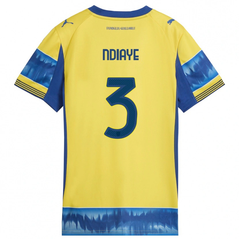 Danxen Mulher Camisola Abdoulaye Ndiaye #3 Amarelo Azul Alternativa 2025/26 Camisa Brasil