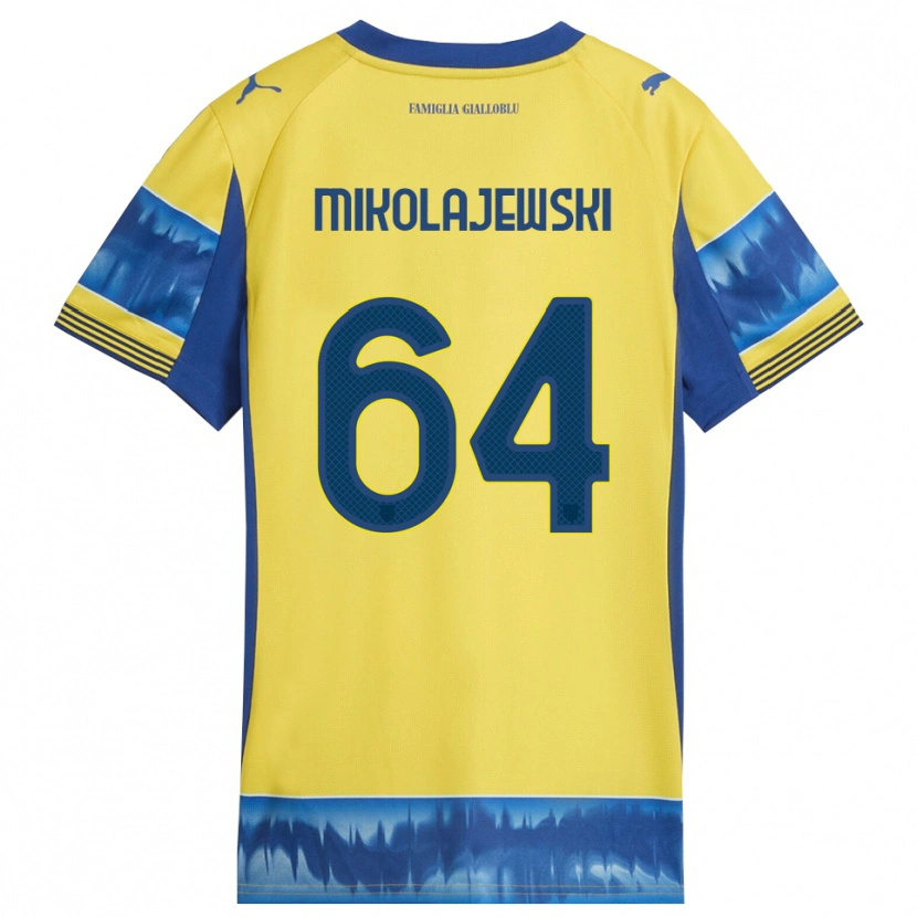 Danxen Mulher Camisola Daniel Mikolajewski #64 Amarelo Azul Alternativa 2025/26 Camisa Brasil