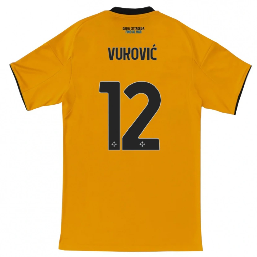 Danxen Mulher Camisola Ante Vukovic #12 Laranja Azul Alternativa 2025/26 Camisa Brasil