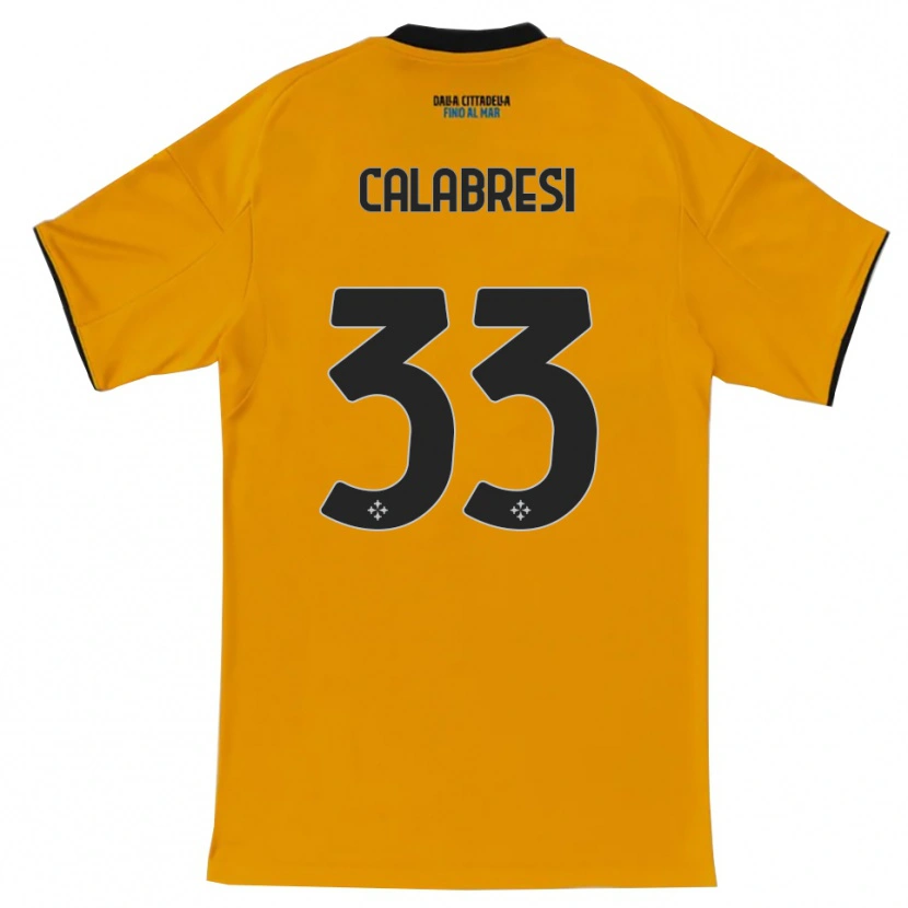 Danxen Mulher Camisola Arturo Calabresi #33 Laranja Azul Alternativa 2025/26 Camisa Brasil