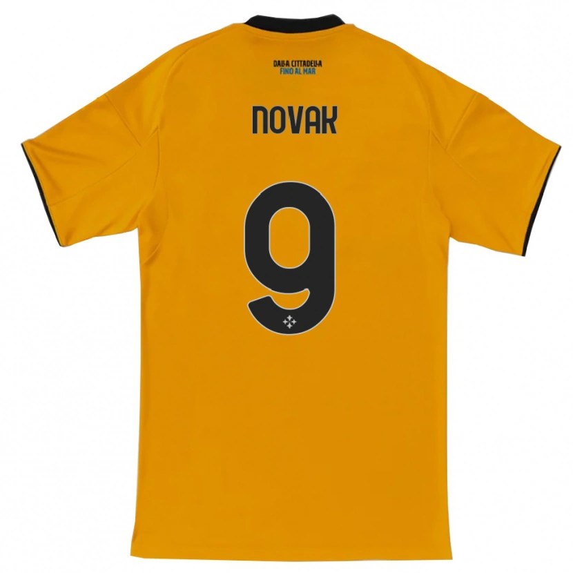 Danxen Mulher Camisola Maros Novak #9 Laranja Azul Alternativa 2025/26 Camisa Brasil
