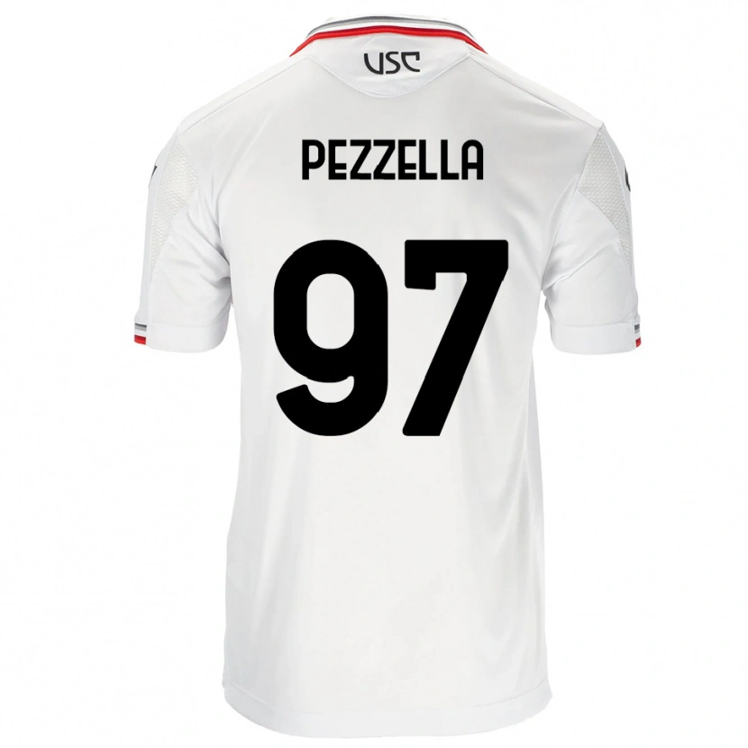 Danxen Mulher Camisola Giuseppe Pezzella #97 Branco Vermelho Alternativa 2025/26 Camisa Brasil