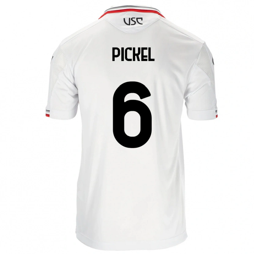 Danxen Mulher Camisola Charles Pickel #6 Branco Vermelho Alternativa 2025/26 Camisa Brasil