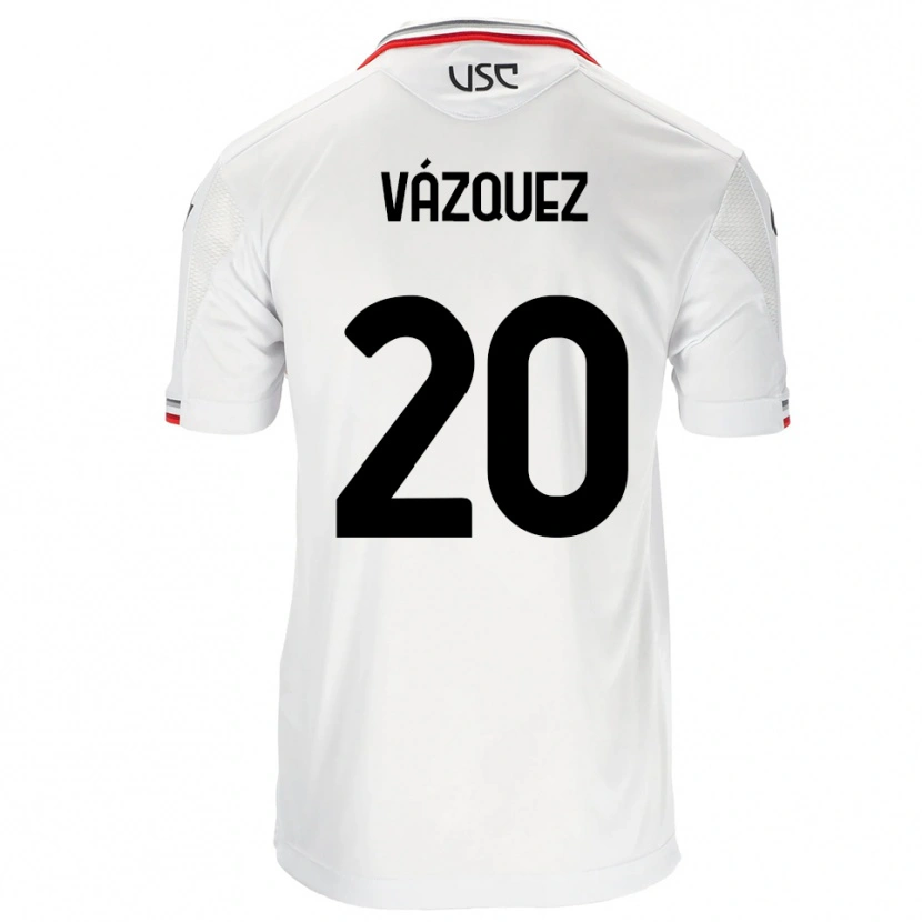 Danxen Mulher Camisola Franco Vázquez #20 Branco Vermelho Alternativa 2025/26 Camisa Brasil
