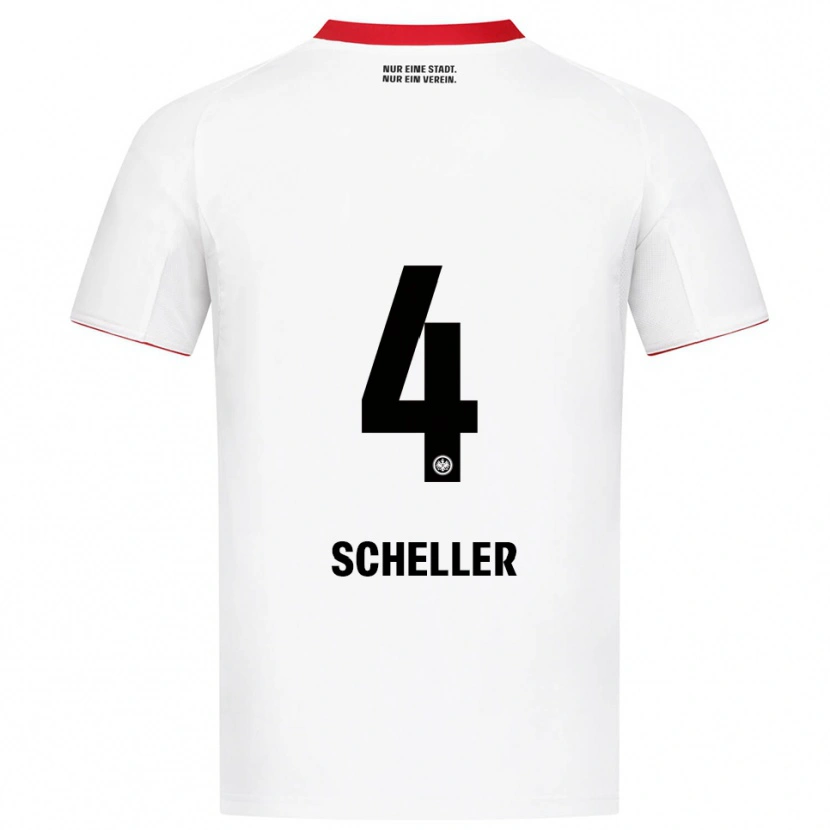 Danxen Mulher Camisola Niklas Scheller #4 Branco Vermelho Alternativa 2025/26 Camisa Brasil