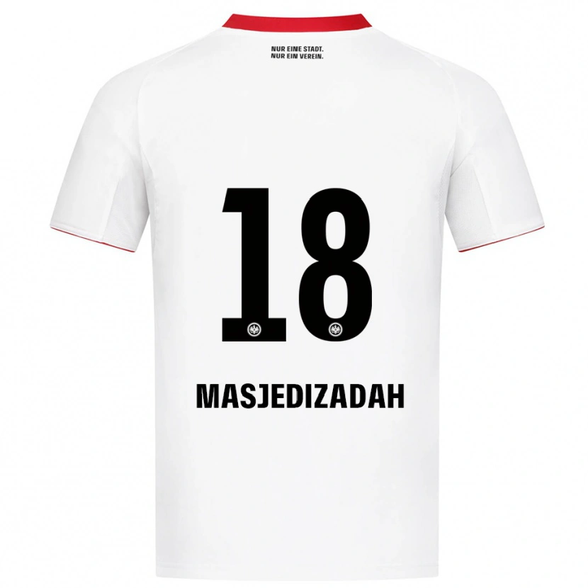 Danxen Mulher Camisola Abolfazl Masjedizadah #18 Branco Vermelho Alternativa 2025/26 Camisa Brasil