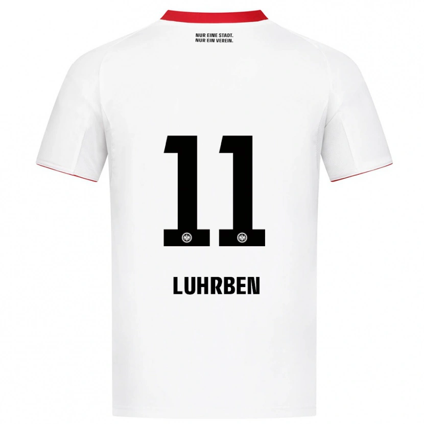 Danxen Mulher Camisola Nina Lührßen #11 Branco Vermelho Alternativa 2025/26 Camisa Brasil