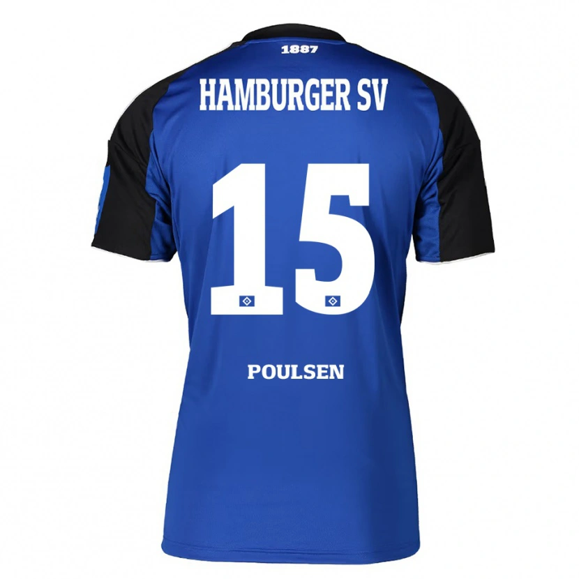 Danxen Mulher Camisola Yussuf Poulsen #15 Azul Preto Alternativa 2025/26 Camisa Brasil