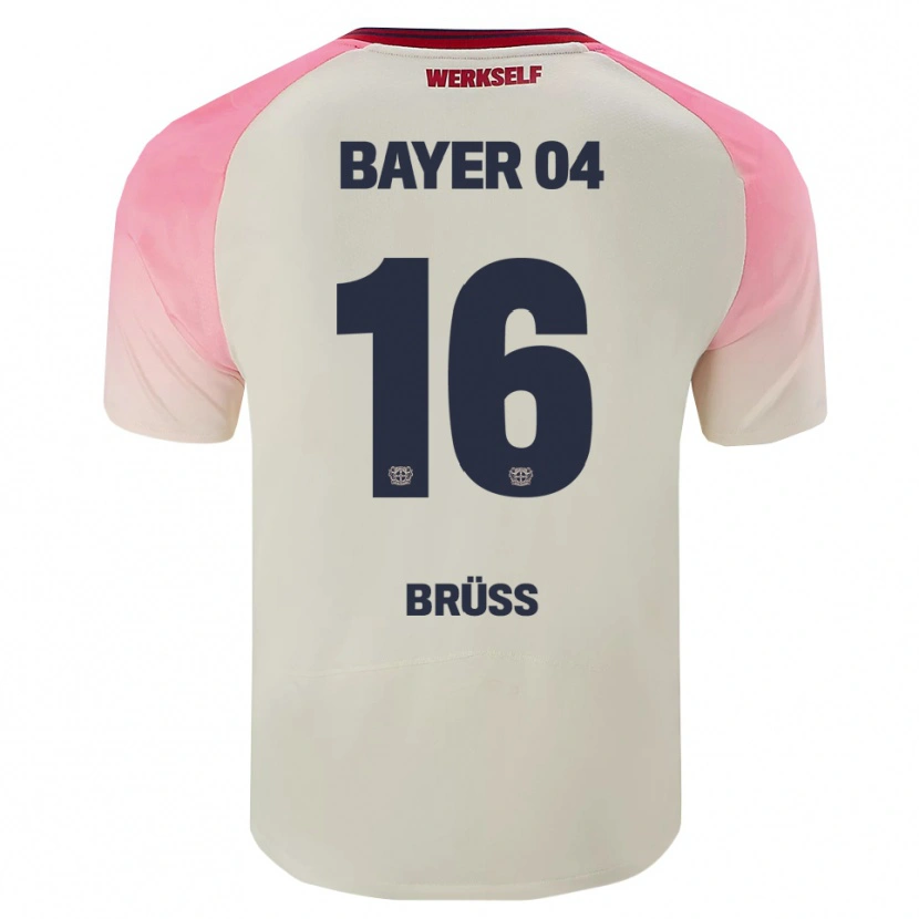 Danxen Mulher Camisola Tom Brüss #16 Rosa Branco Sujo Alternativa 2025/26 Camisa Brasil
