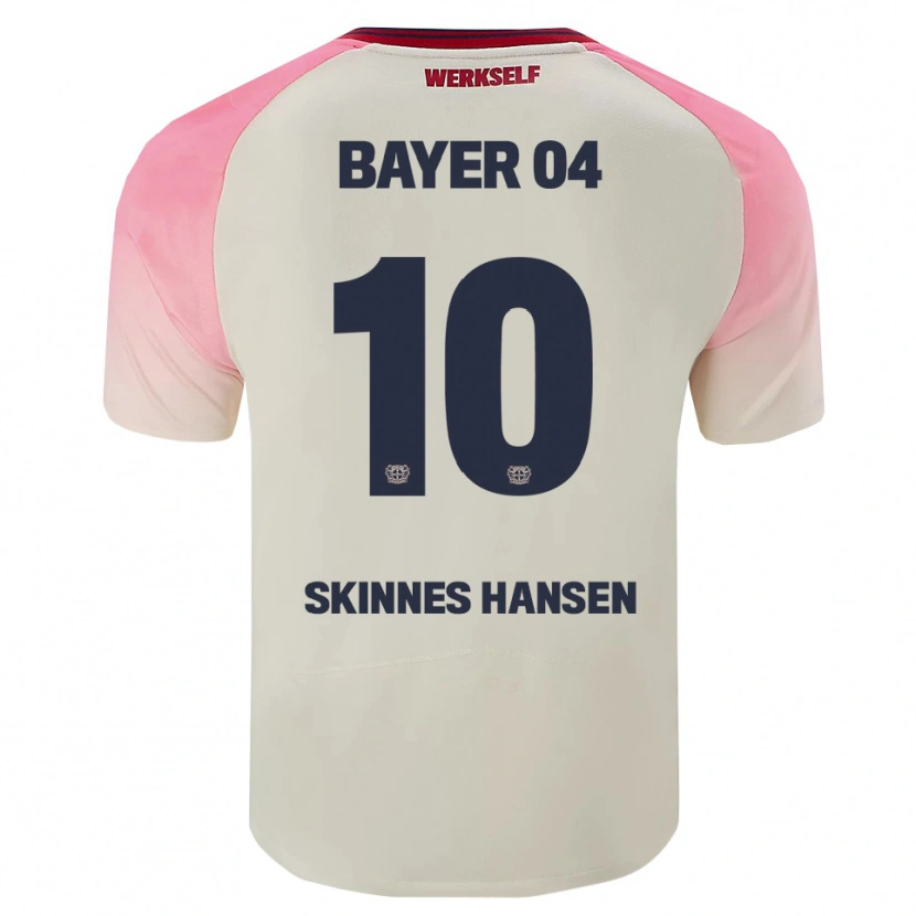 Danxen Mulher Camisola Synne Skinnes Hansen #10 Rosa Branco Sujo Alternativa 2025/26 Camisa Brasil