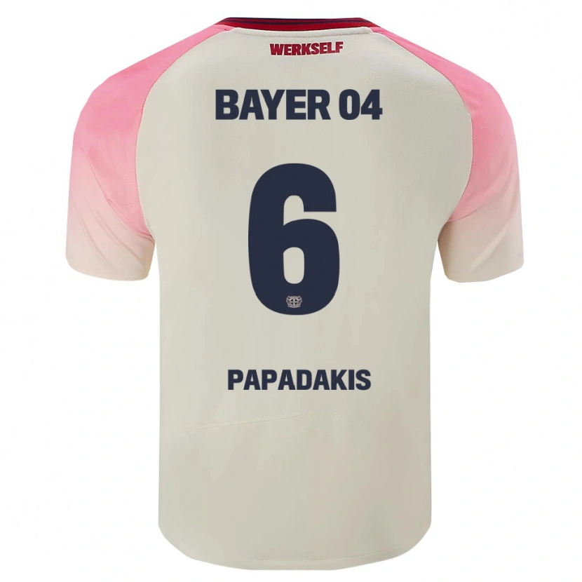 Danxen Mulher Camisola Konstantinos Papadakis #6 Rosa Branco Sujo Alternativa 2025/26 Camisa Brasil