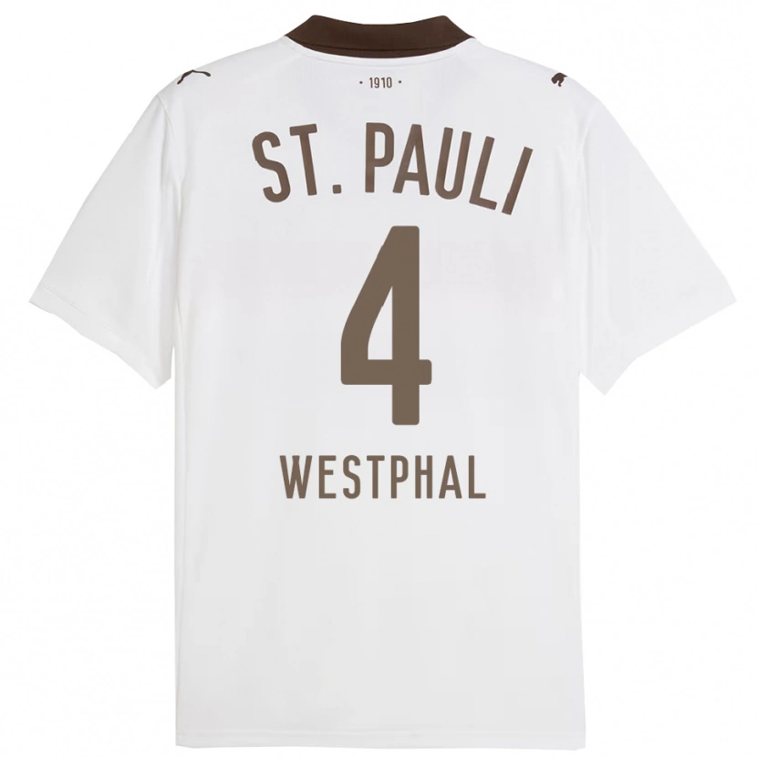 Danxen Mulher Camisola Jannik Westphal #4 Branco Vermelho Alternativa 2025/26 Camisa Brasil