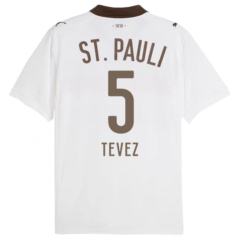 Danxen Mulher Camisola Federico Tevez #5 Branco Vermelho Alternativa 2025/26 Camisa Brasil