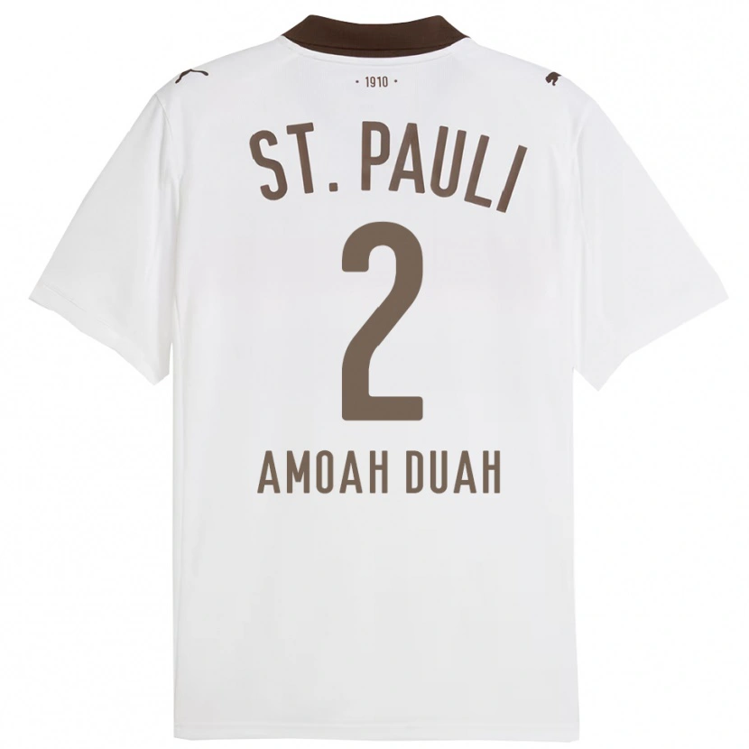 Danxen Mulher Camisola Reuel Amoah Duah #2 Branco Vermelho Alternativa 2025/26 Camisa Brasil