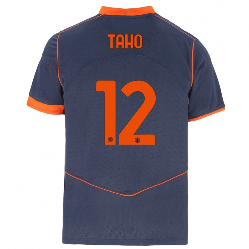 Danxen Mulher Camisola Alain Taho #12 Cinza Laranja Terceiro 2025/26 Camisa Brasil